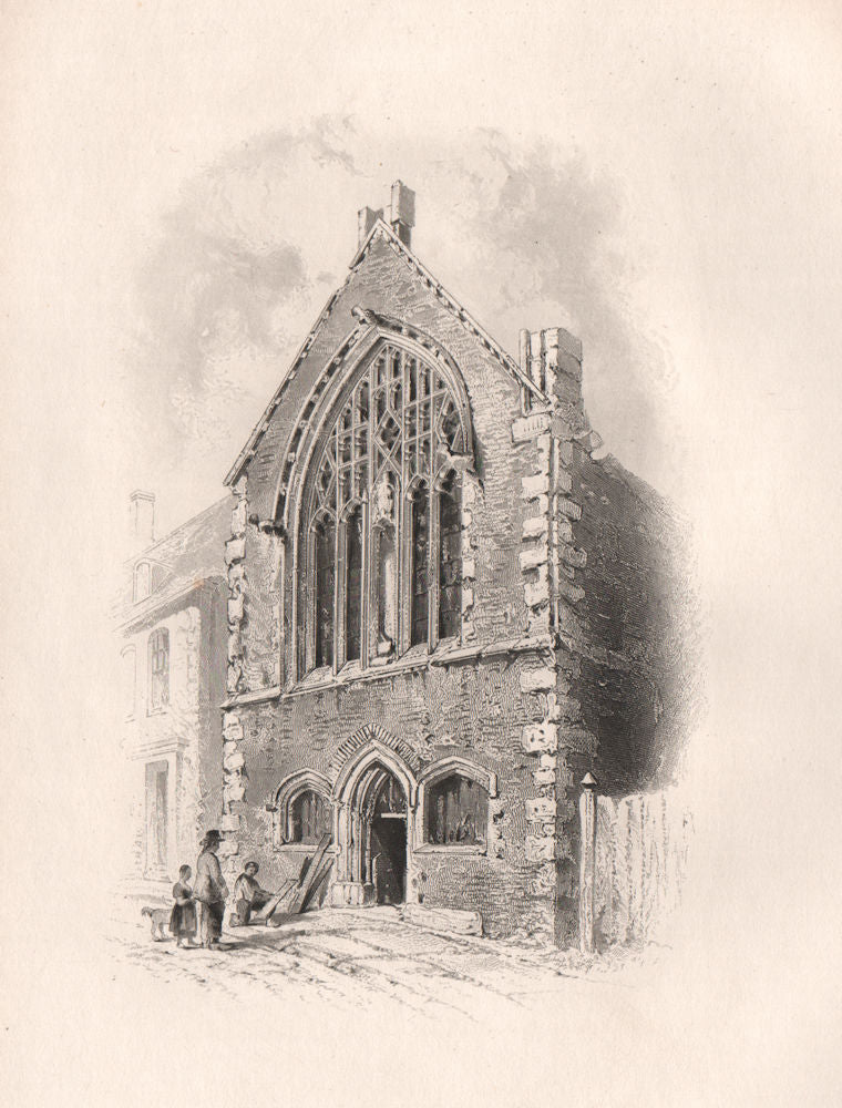 BOSTON town hall, Lincolnshire. Pilgrim fathers. BARTLETT 1854 old print